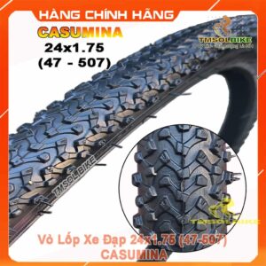 Vỏ lốp xe đạp 24x1.75 (47-507) CASUMINA CA348C chính hãng, gai bám tốt, bền bỉ.
