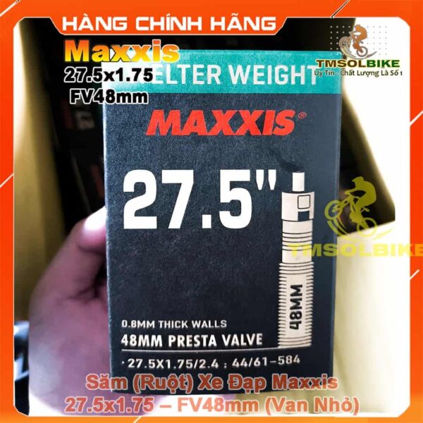 Săm xe đạp Maxxis 27.5x1.75 (47-584) van FV 48mm – Chính hãng, cao su bền, kín hơi tốt