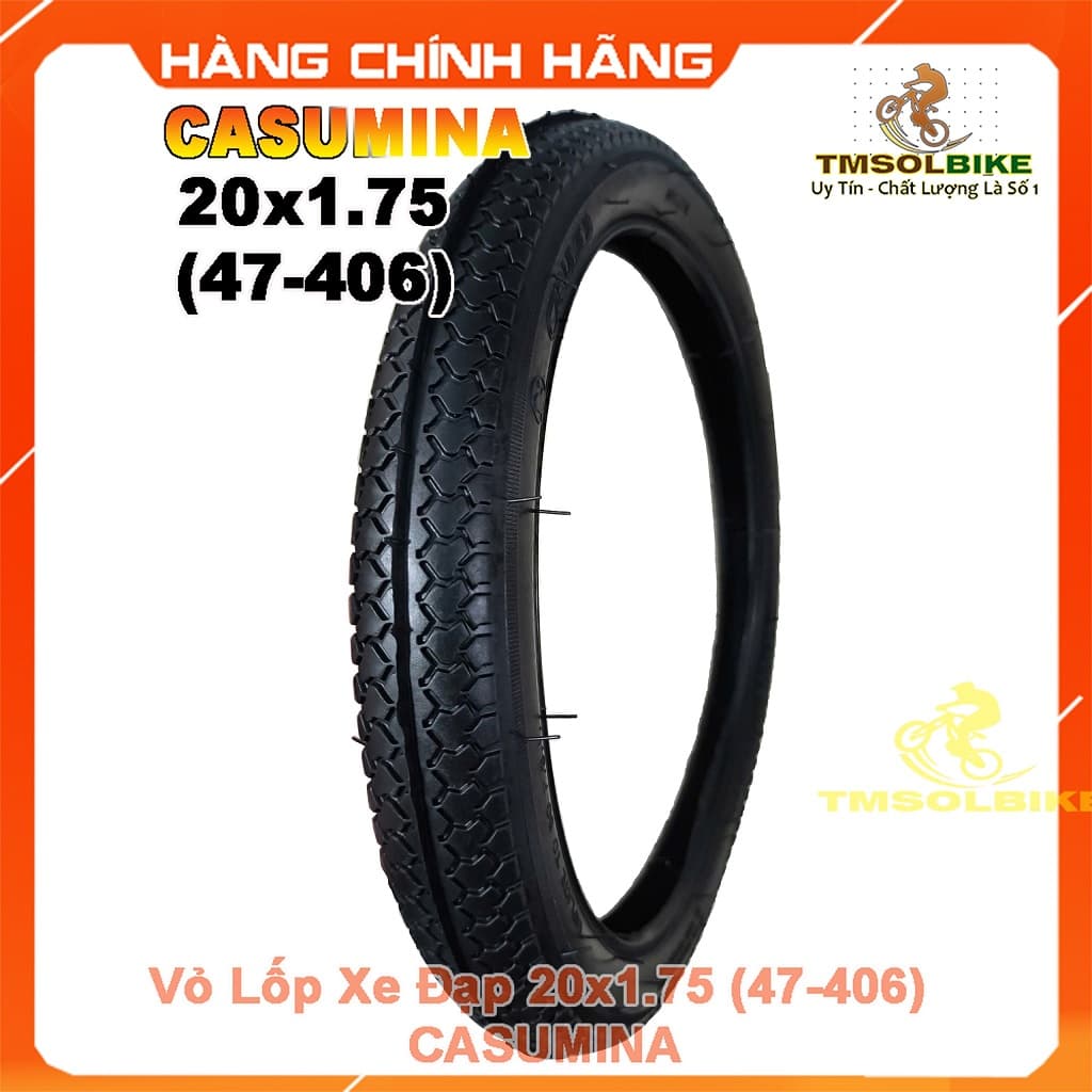 Vỏ Lốp Xe Đạp 20x1.75 (47-406) CASUMINA 4 Ảnh chụp toàn bộ Vỏ Lốp Xe Đạp 20x1.75 (47-406) CASUMINA chính hãng